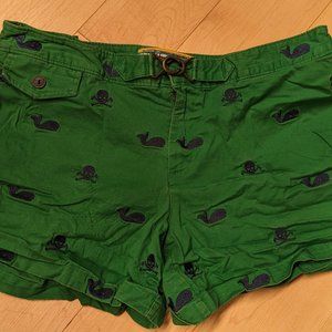 Green shorts with whales and skulls!